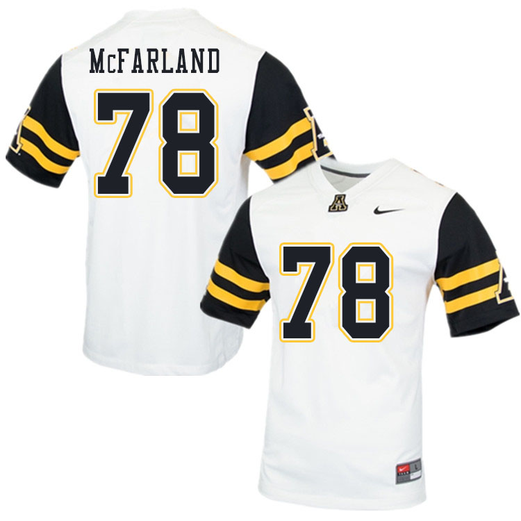 Men #78 Craig McFarland Appalachian State Mountaineers College Football Jerseys Sale-White